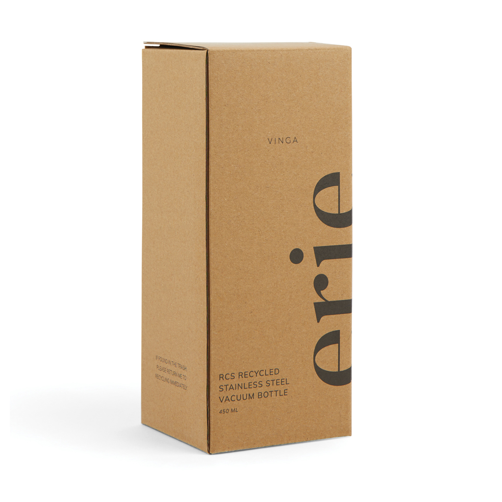 VINGA Erie 450ml Vakuumflasche aus RCS recyceltem Stahl, blau
