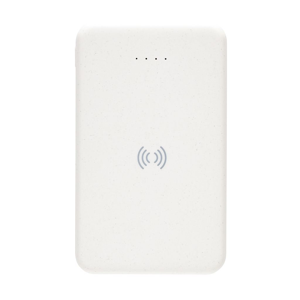 5.000mAh 5W Wireless Powerbank aus RCS recyceltem Kunststoff, weiß