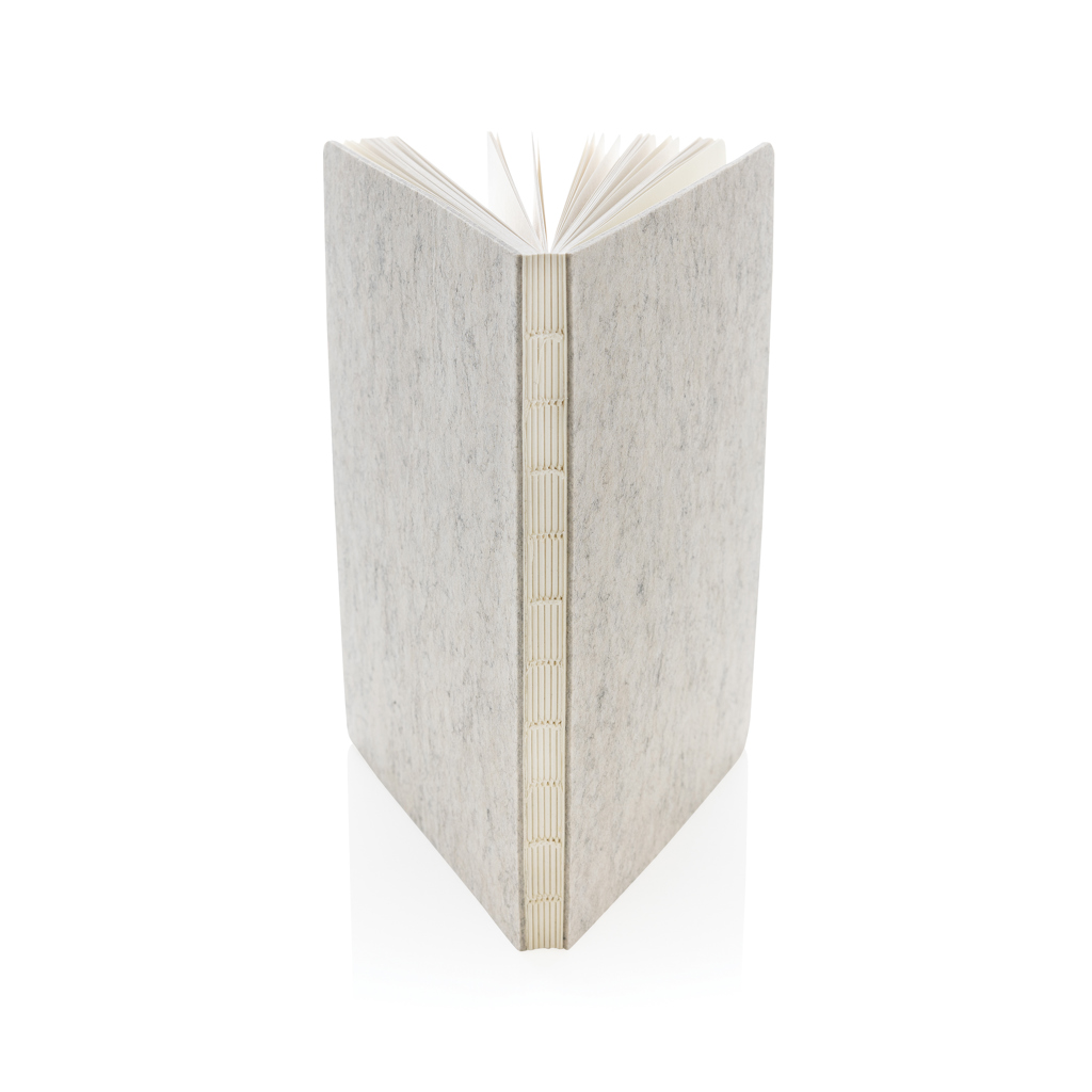 Phrase GRS-zertifiziertes A5-Notizbuch aus recyceltem Filz, grau