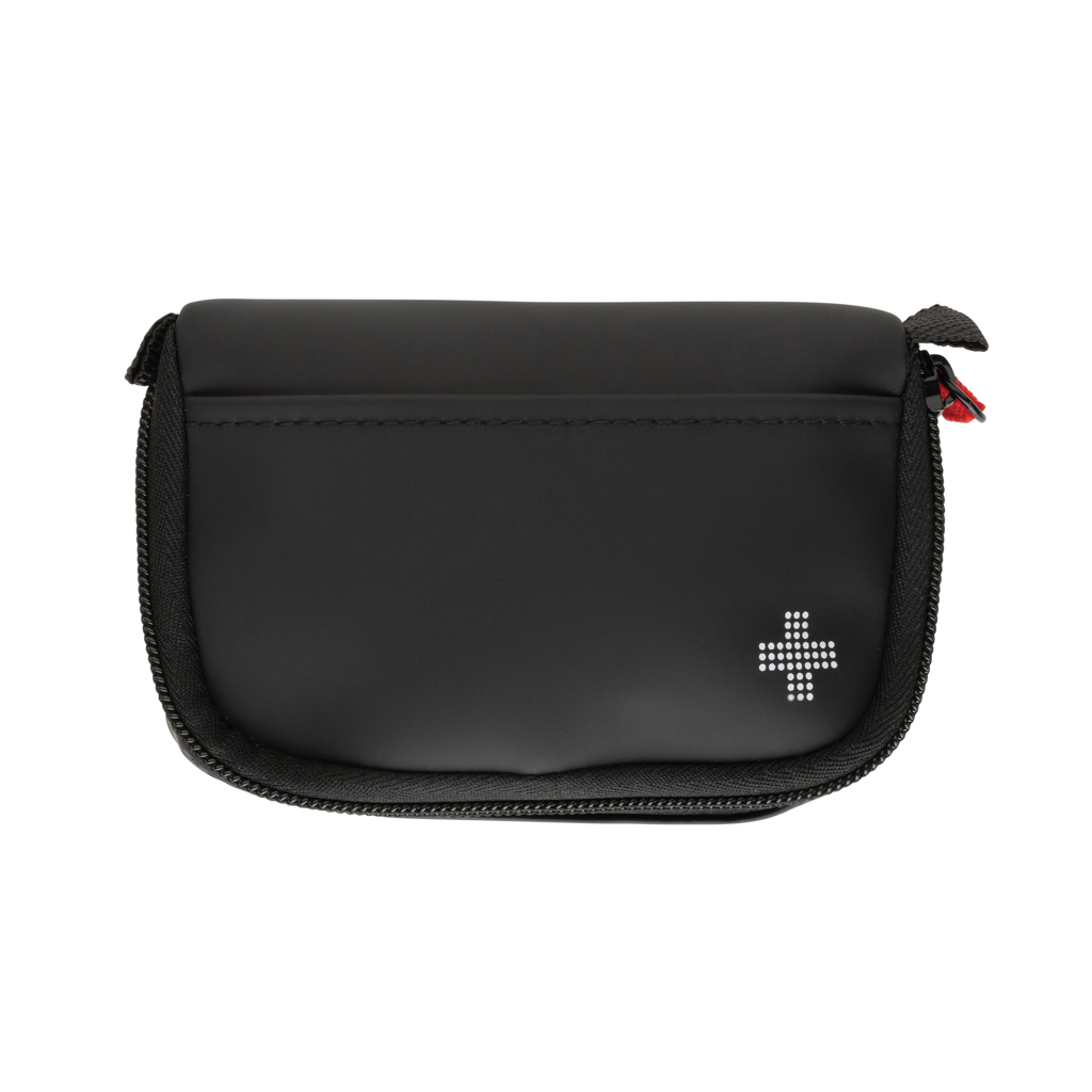 Kleines Erste-Hilfe-Set in RCS recycelter Nubuk-PU Tasche, schwarz