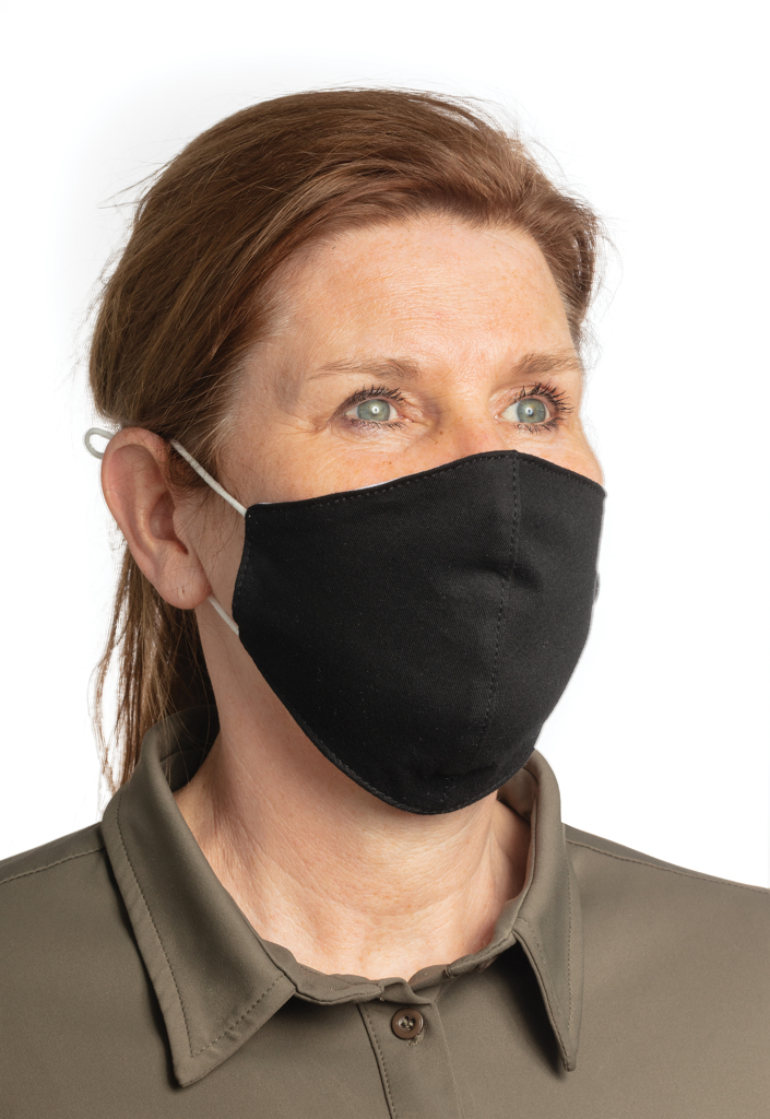 Wiederverwendbare 2-lagige Baumwoll-Gesichtsmaske, schwarz