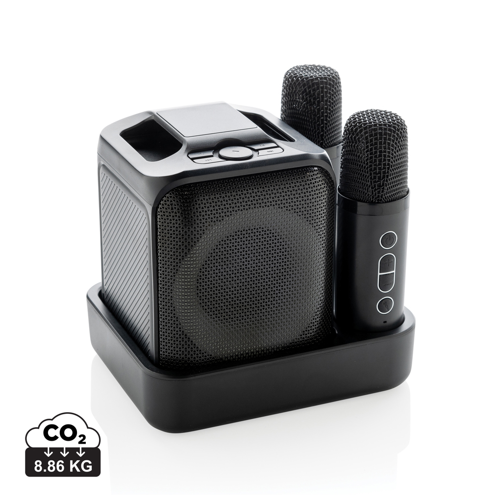 Singvibe Karaoke-Set mit Doppelmikrofon aus RCS rec. ABS, schwarz