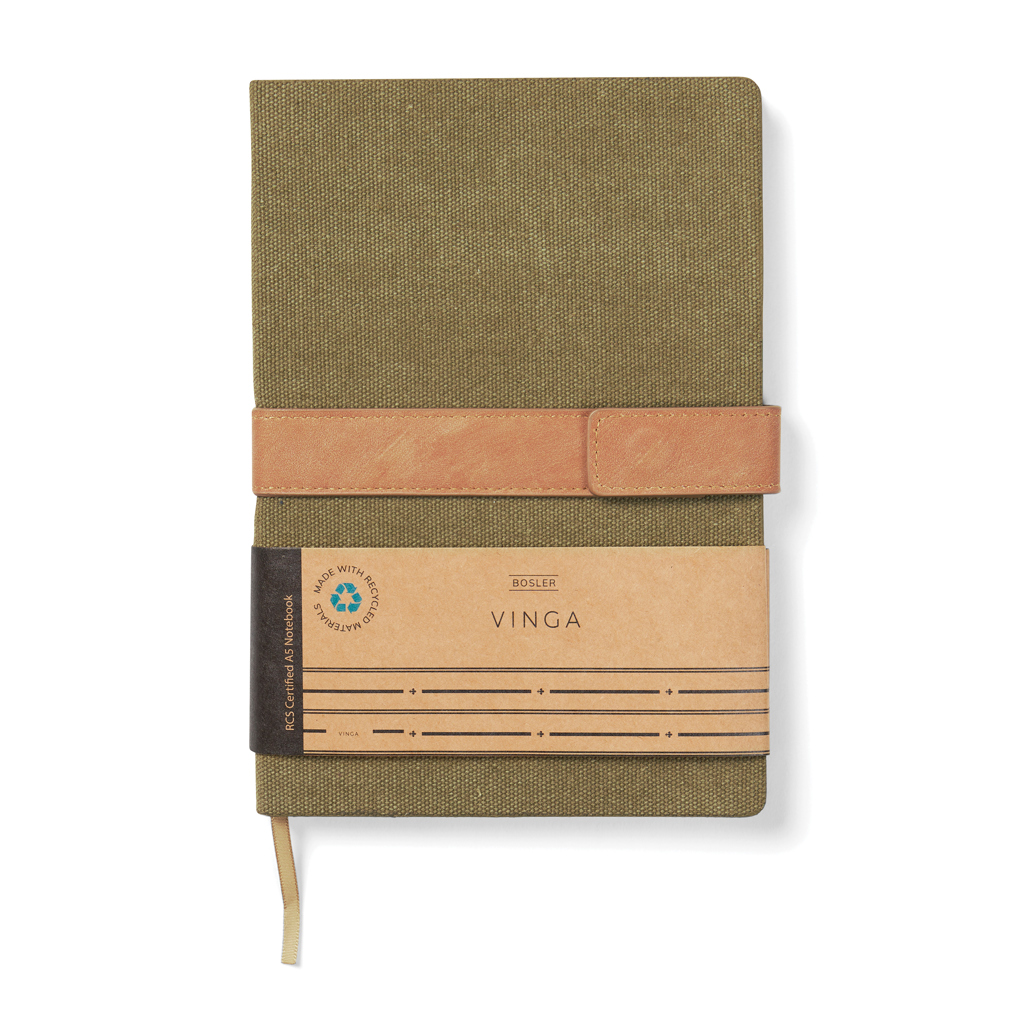VINGA Bosler Notizbuch aus RCS recyceltem Papier, grün