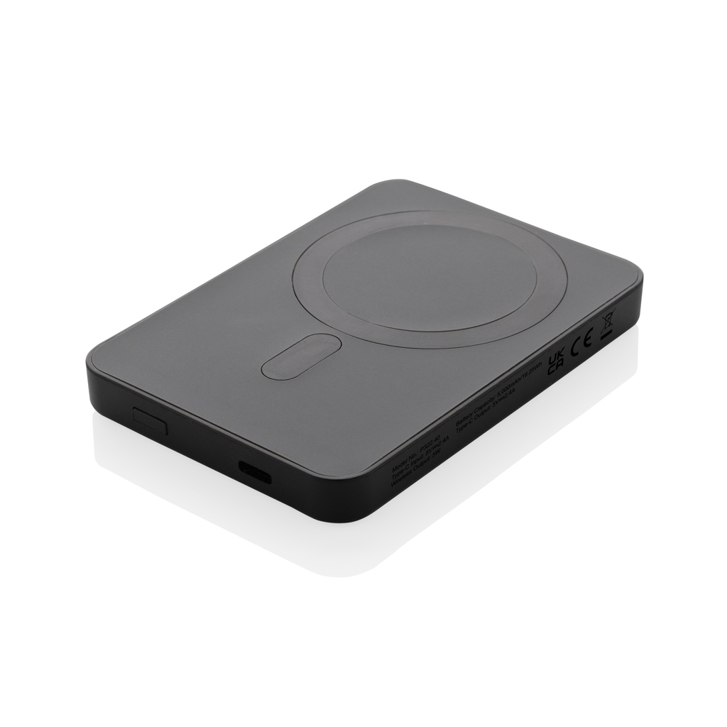 Magnetix 5.000mAh magnetische Powerbank aus RCS recycel. ABS, schwarz
