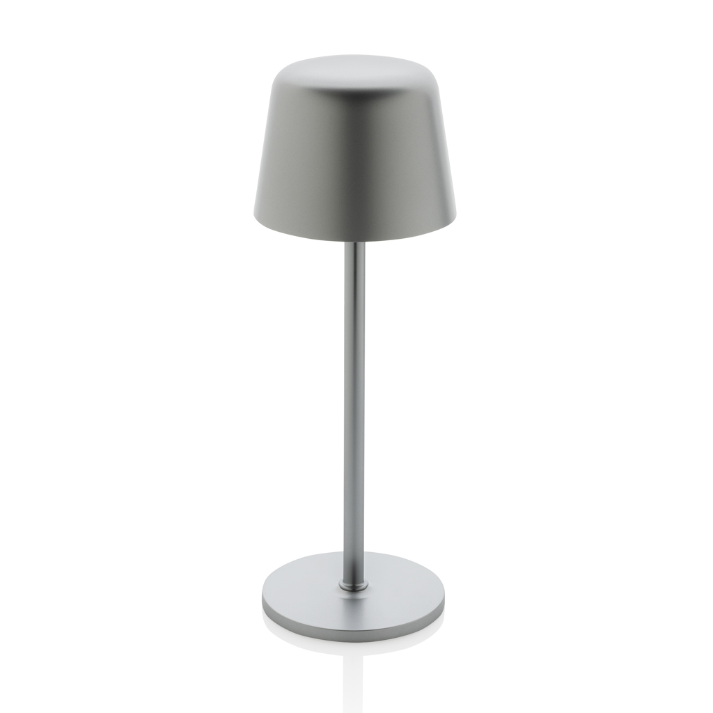 Zenic USB Tischleuchte aus RCS recyceltem Kunststoff, silber