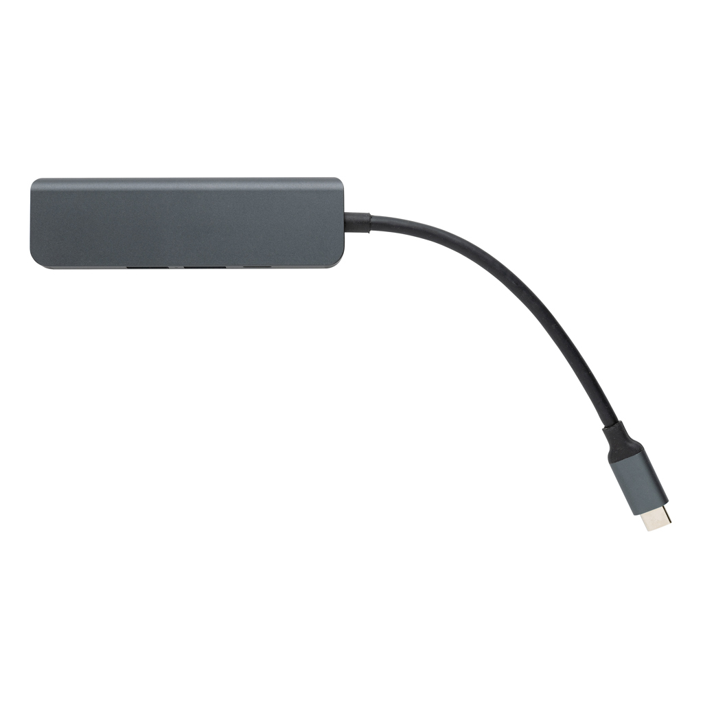 Terra Hub aus RCS recyceltem Aluminium mit HDMI-Input, grau