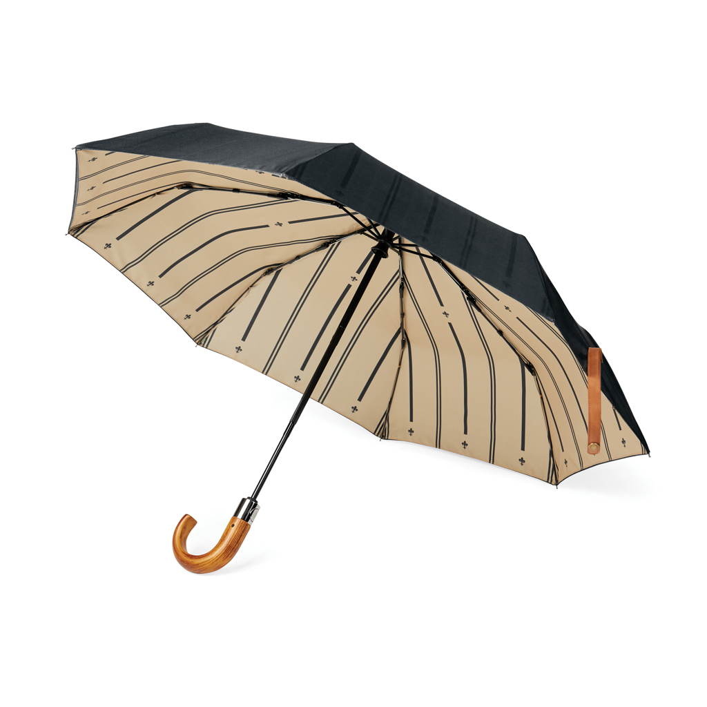 VINGA Bosler AWARE™ 21` faltbarer Schirm aus recyceltem PET, schwarz