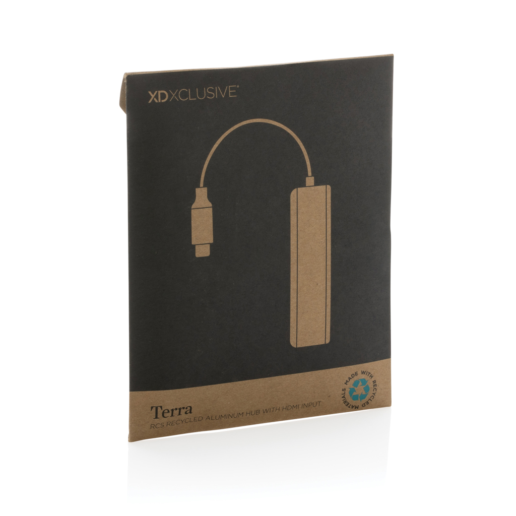Terra Hub aus RCS recyceltem Aluminium mit HDMI-Input, grau