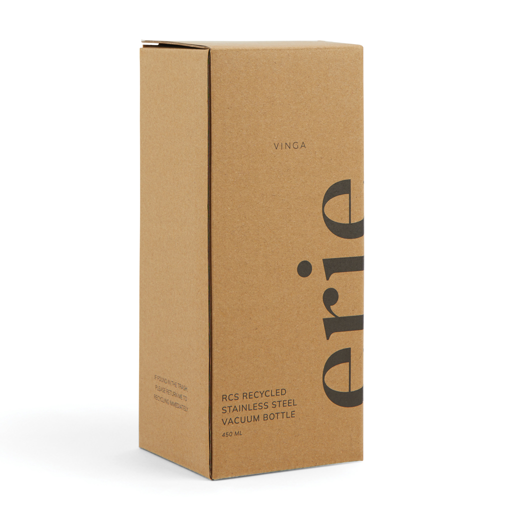 VINGA Erie 450ml Vakuumflasche aus RCS recyceltem Stahl, silber