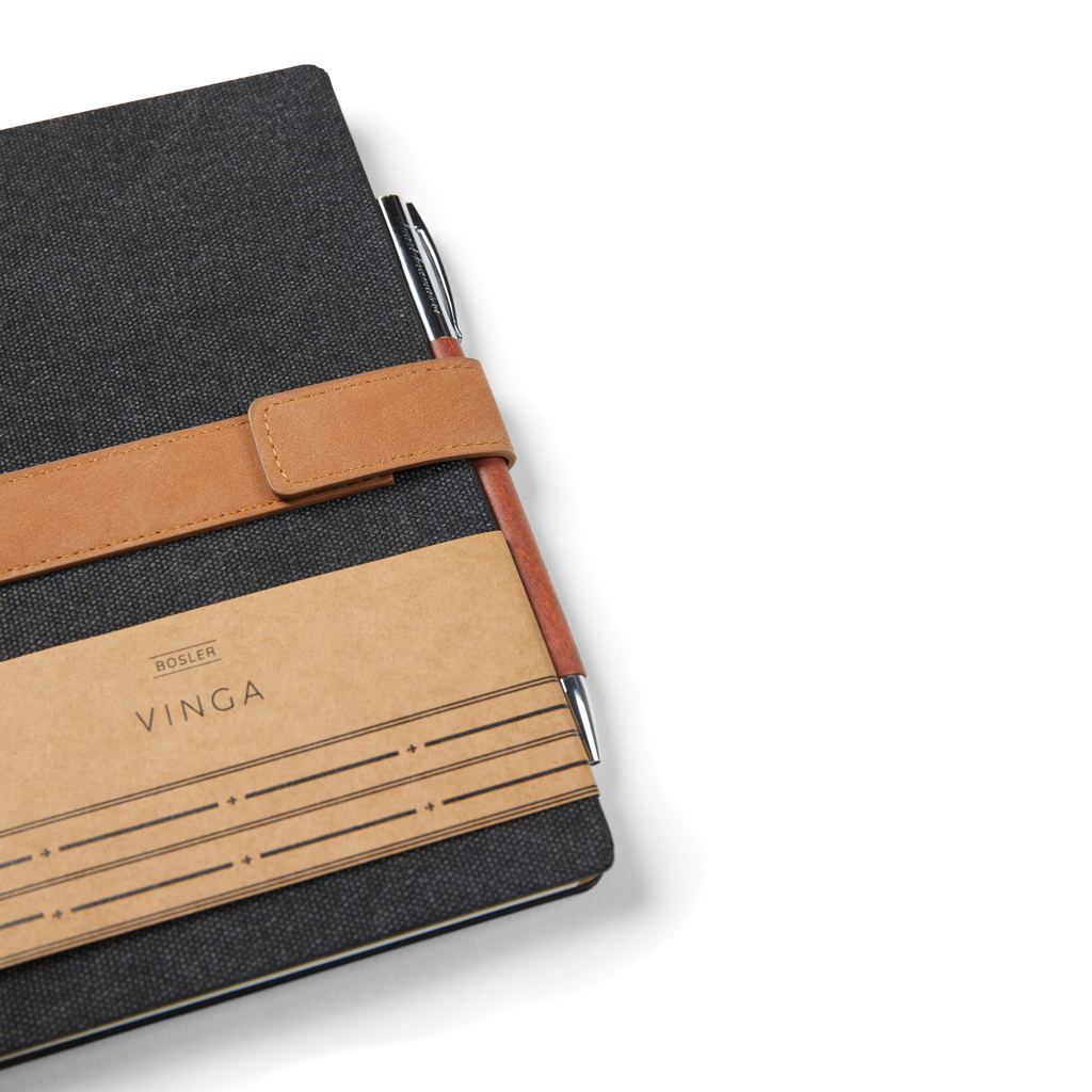 VINGA Bosler Notizbuch aus RCS recyceltem Papier, schwarz