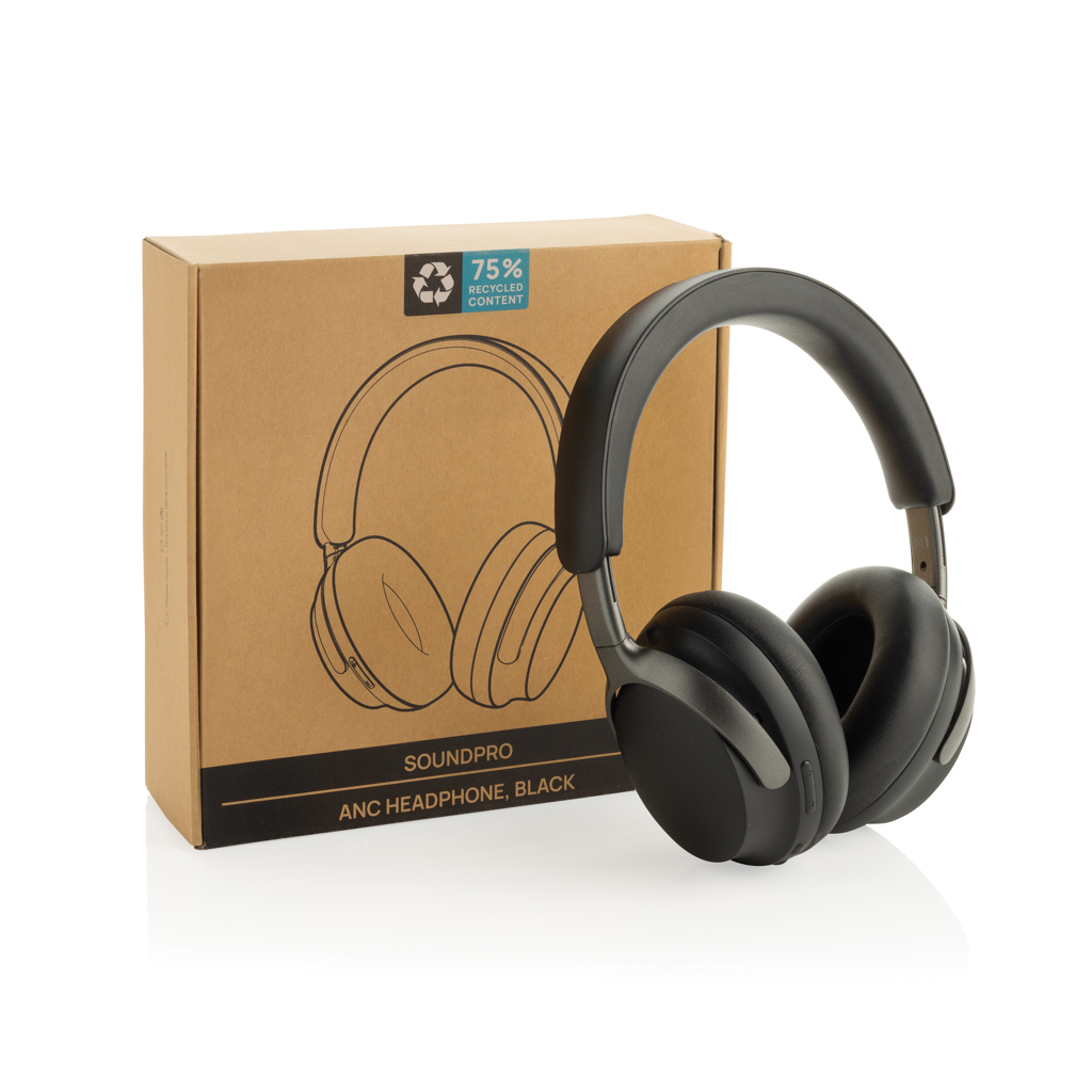 Soundpro ANC Kopfhörer aus RCS rec. Kunststoff, schwarz