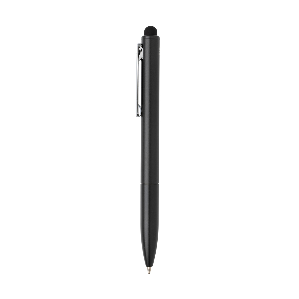 Kymi Stift mit Stylus aus RCS recyceltem Aluminum, schwarz