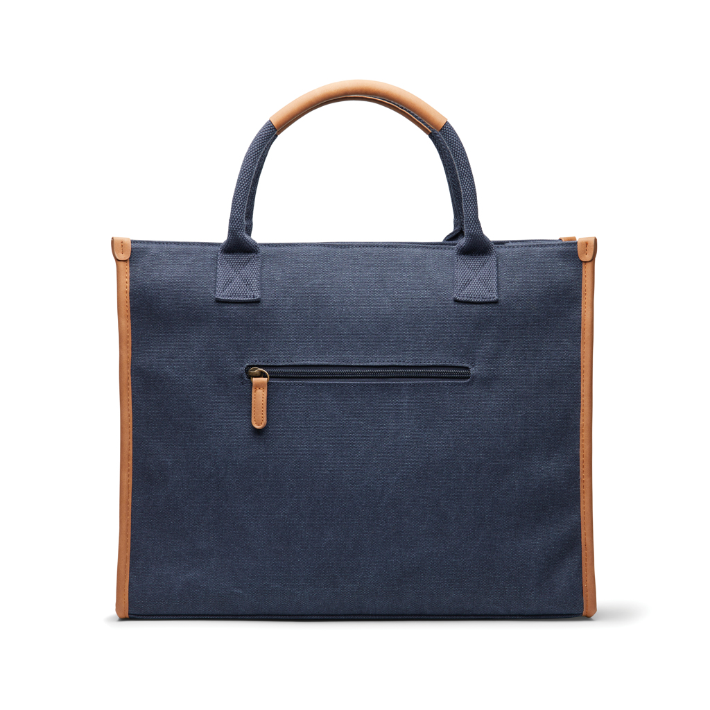 VINGA Bosler Büro-Tasche aus RCS recyceltem Canvas, navy blau