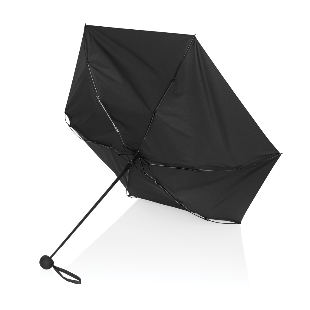 19,5“manueller Super-Mini-Schirm aus Aware™ rPET 190T Pongee, schwarz