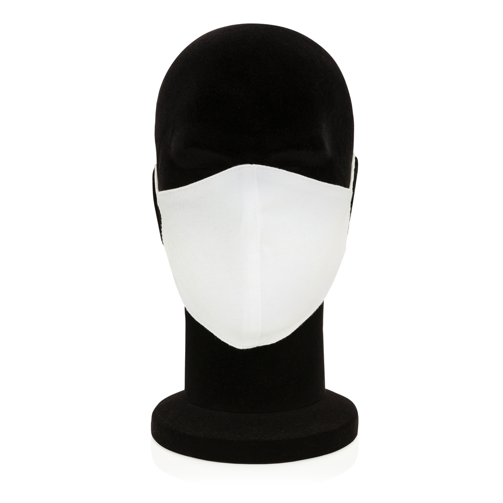 Wiederverwendbare 2-lagige Baumwoll-Gesichtsmaske, weiß
