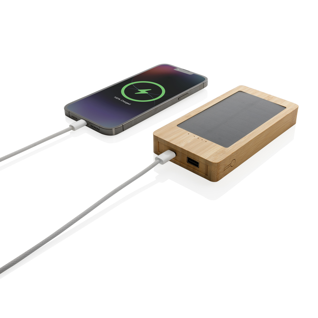 Sunwick 10.000mah Bambus Solar Powerbank, braun