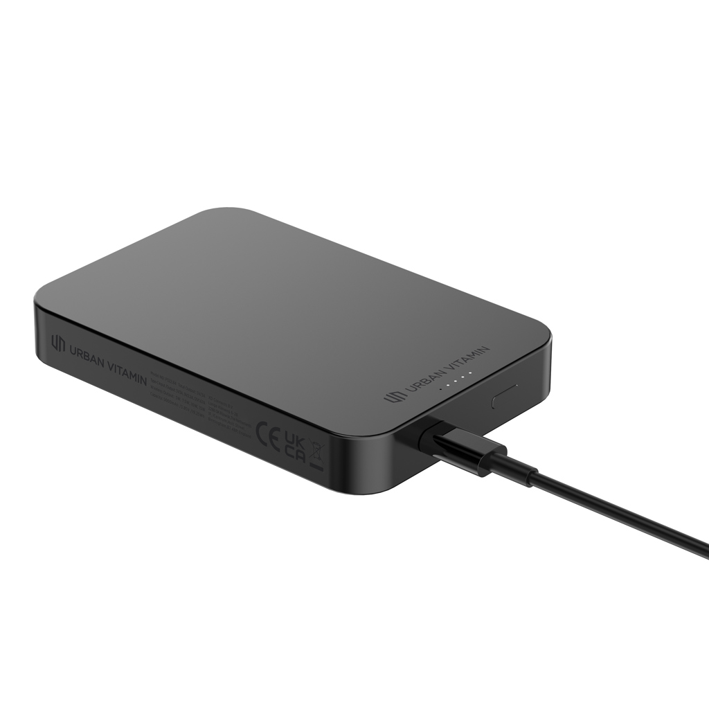 Urban Vitamin Compton 10000mAh Powerbank aus RCS Plastik/Alu, schwarz
