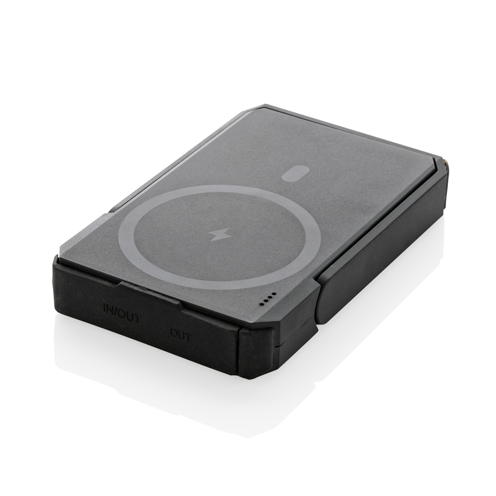 Skywave 5000mah Solar Powerbank, 10W Wireless aus rPlastik, schwarz