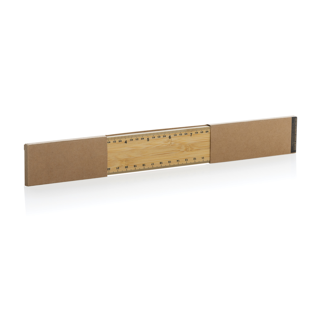 Timberson extra dickes 30cm doppelseitiges Bambuslineal, braun