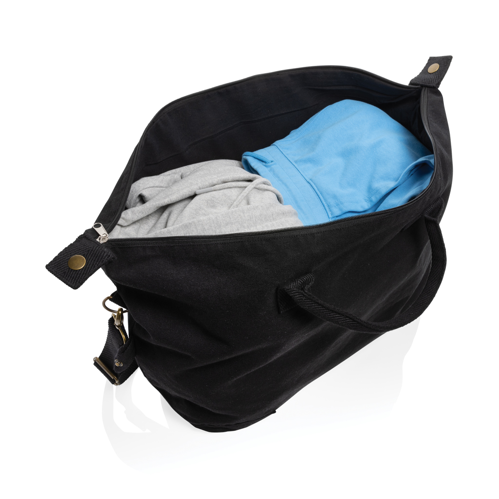 Kezar AWARE™ 500g/m² Wochenendtasche aus recyceltem Canvas, schwarz