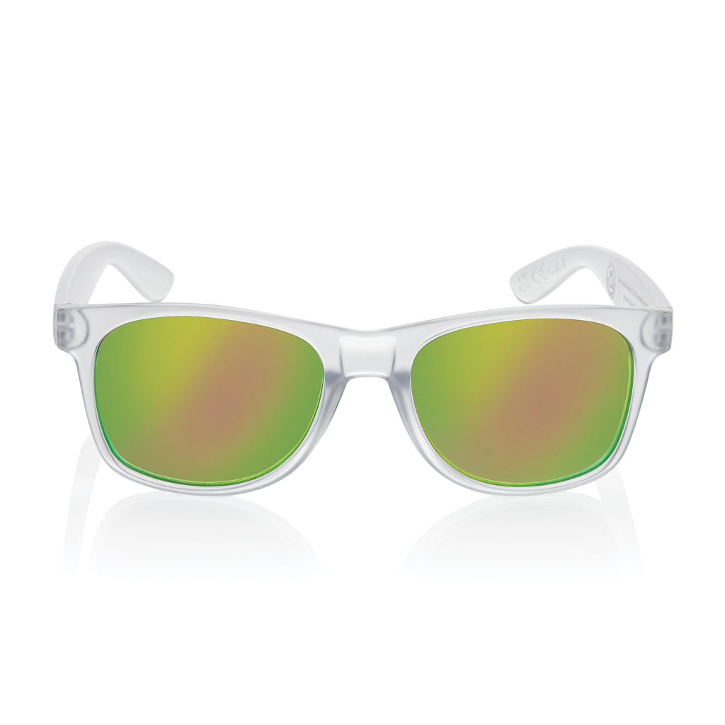 Gleam Sonnenbrille aus RCS rec. PC mit verspiegelten Gläsern, weiß