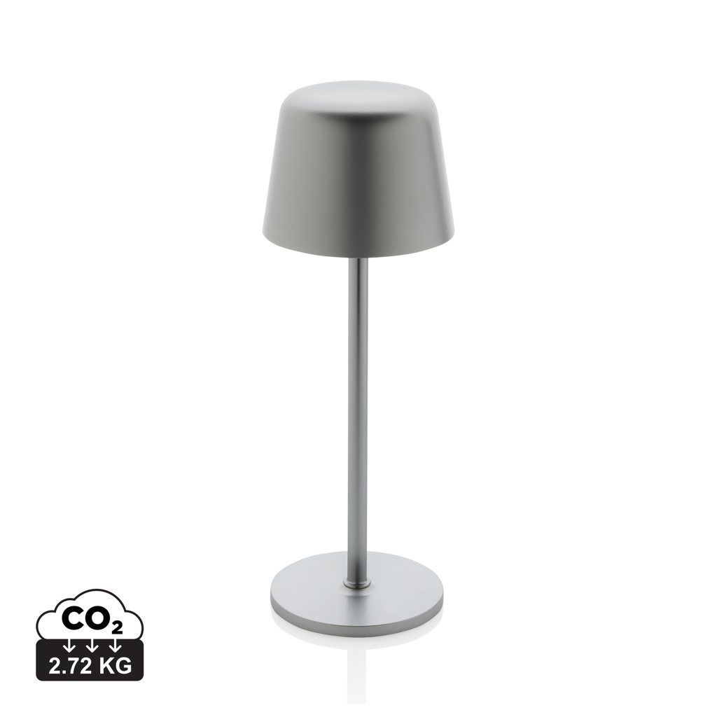 Zenic USB Tischleuchte aus RCS recyceltem Kunststoff, silber