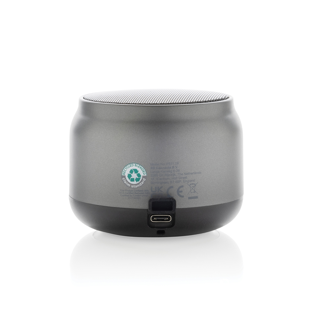 BeatBuddy 3W-Lautsprecher aus RCS recyceltem ABS, grau