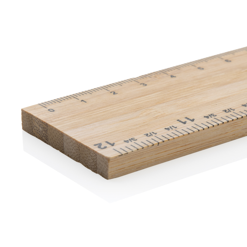 Timberson extra dickes 30cm doppelseitiges Bambuslineal, braun