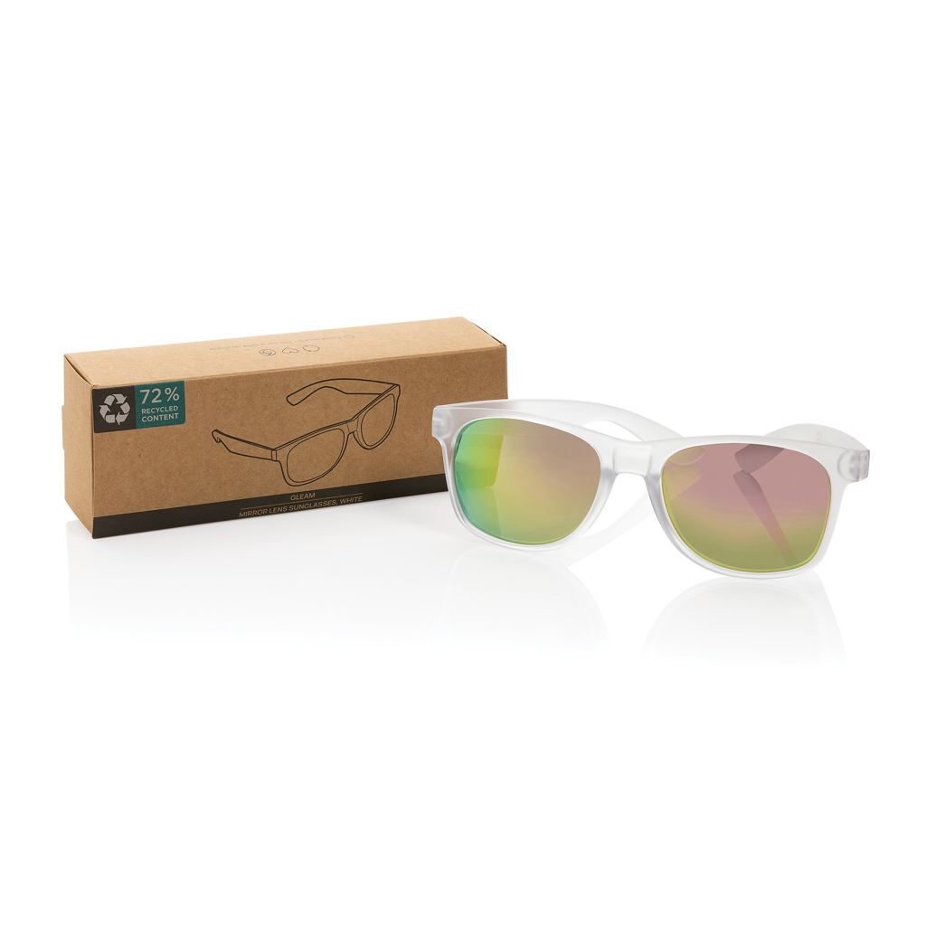 Gleam Sonnenbrille aus RCS rec. PC mit verspiegelten Gläsern, weiß