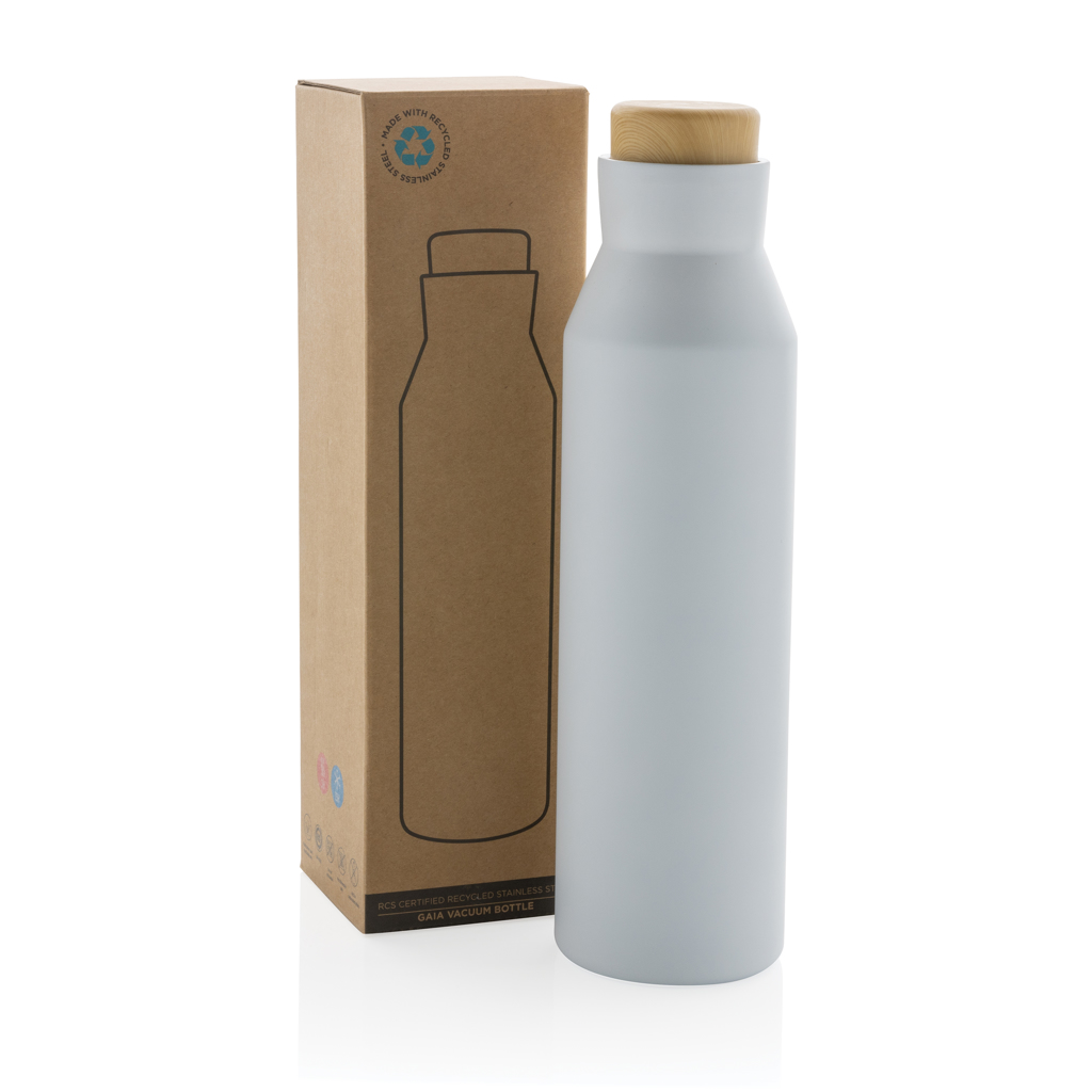 Gaia Vakuumflasche aus RCS recyceltem Stainless-Steel, weiß