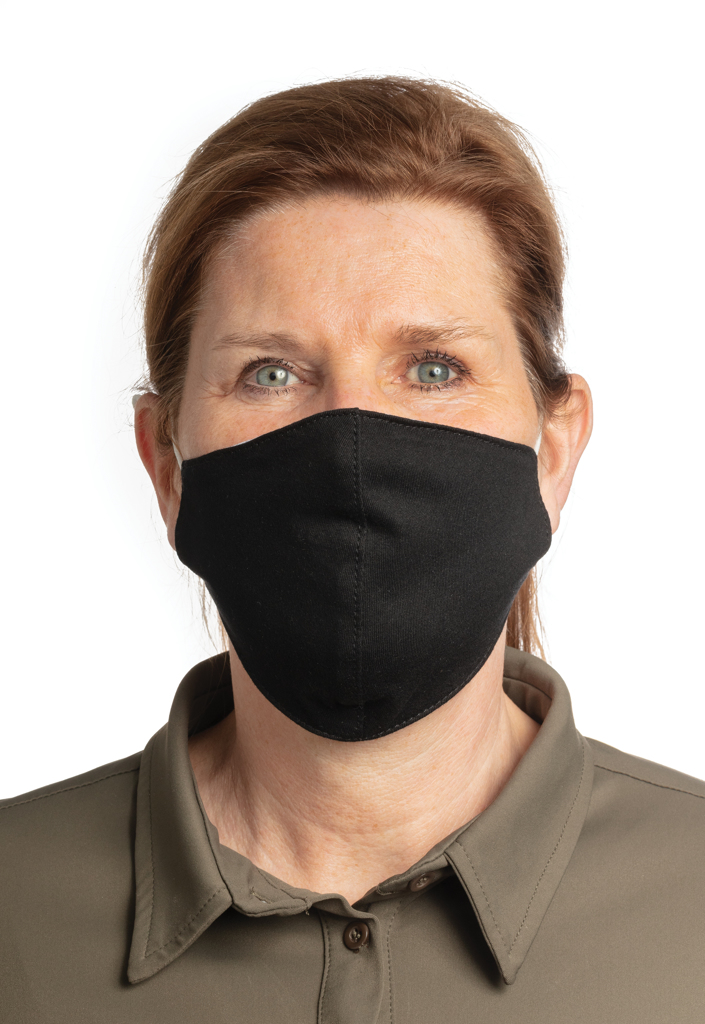 Wiederverwendbare 2-lagige Baumwoll-Gesichtsmaske, schwarz