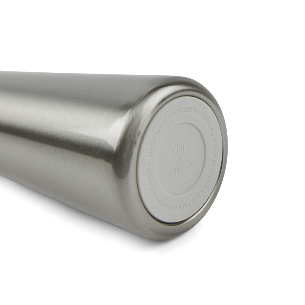 VINGA Erie 450ml Vakuumflasche aus RCS recyceltem Stahl, silber