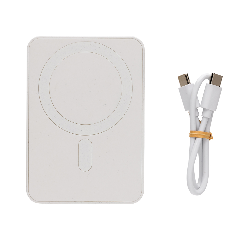 Magnetix 5.000mAh magnetische Powerbank aus RCS recycel. ABS, weiß