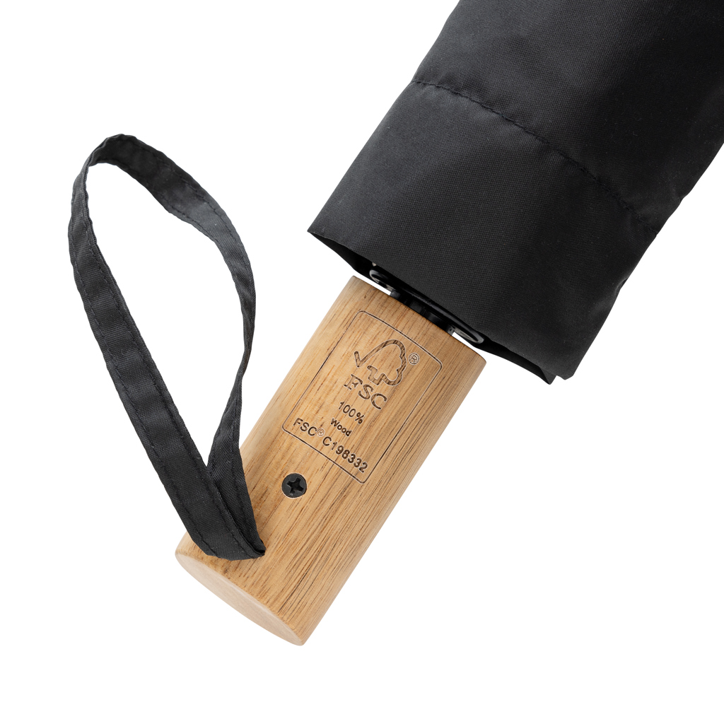 Kaycey 21“ Auto-Open Mini-Regenschirm aus AWARE™ rPET, schwarz