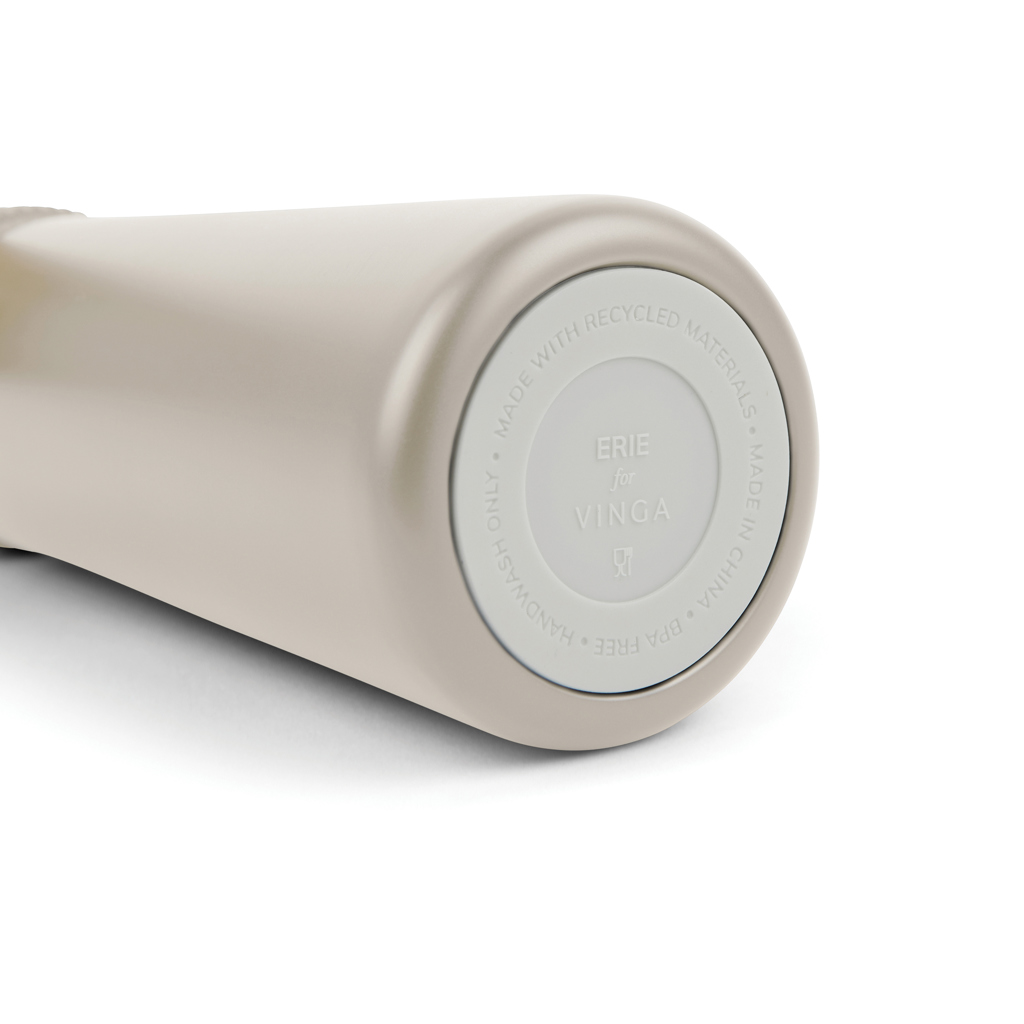 VINGA Erie 450ml Vakuumflasche aus RCS recyceltem Stahl, grau
