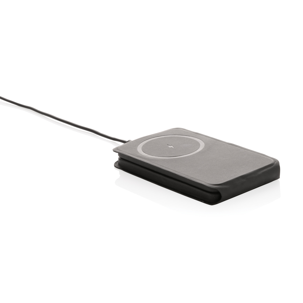 Swiss Peak 15W 3-in-1 magnetischer Wireles Charger aus rPU, schwarz