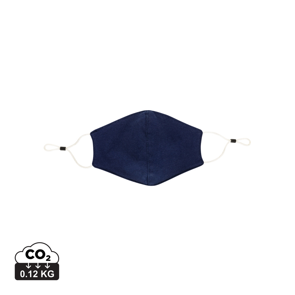 Wiederverwendbare 2-lagige Baumwoll-Gesichtsmaske, navy blau
