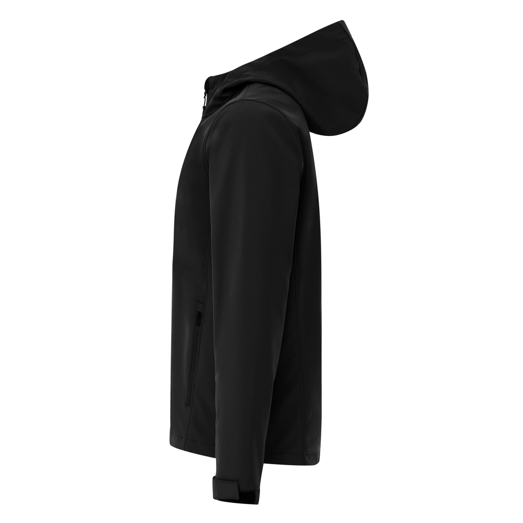 IQONIQ Makalu Herren Softshelljacke aus recyceltem Polyester, schwarz M
