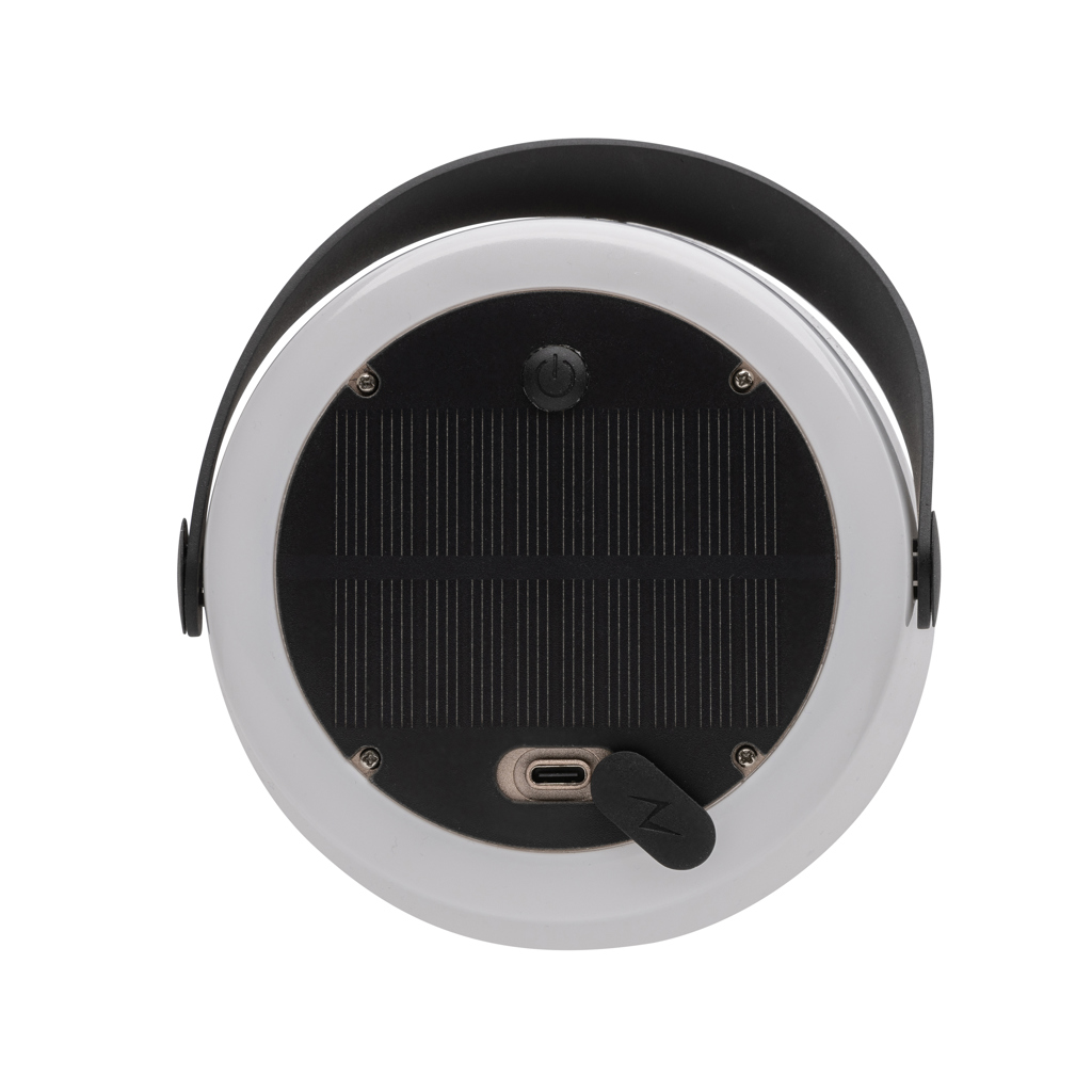 SolarGlow Außenleuchte aus RCS rec. Kunststoff mit USB-Lampe, weiß
