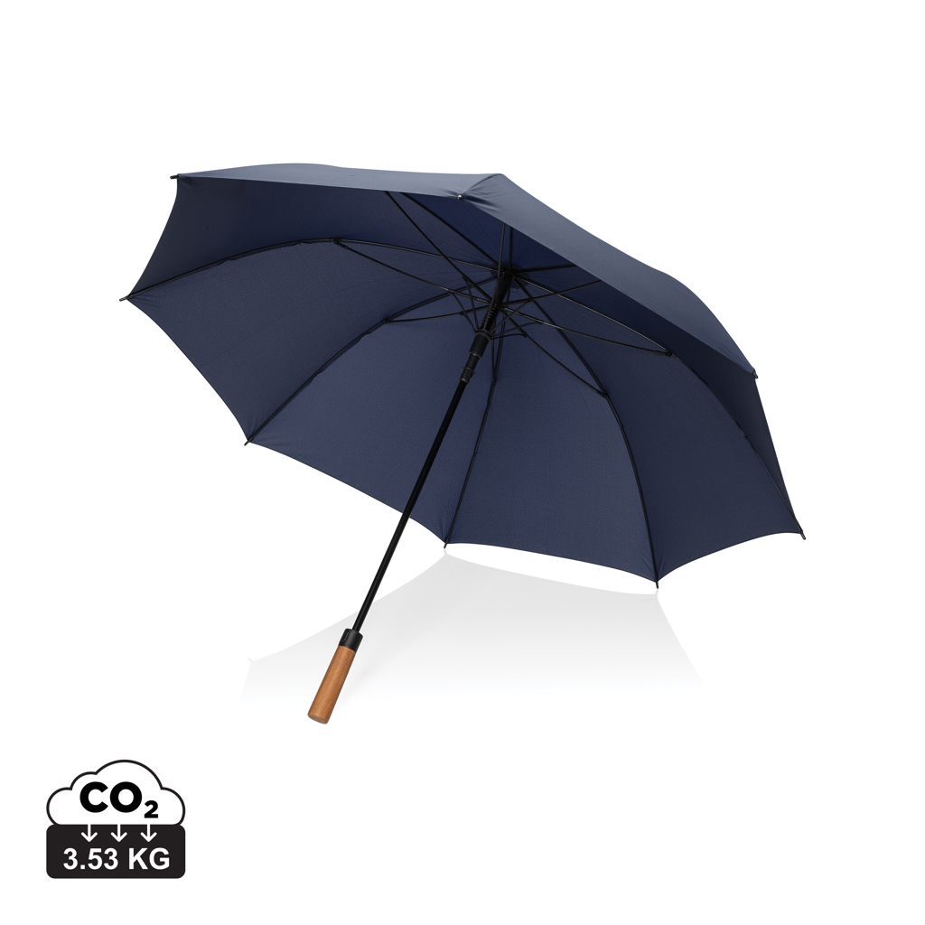 Tony Aware™ RPET 30` Schirm mit auto. Öffnung & Akaziengriff, navy blau