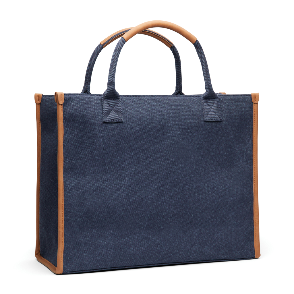 VINGA Bosler Büro-Tasche aus RCS recyceltem Canvas, navy blau