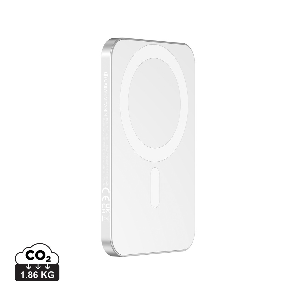 Urban Vitamin Burbank 3000mAh Powerbank aus RCS Plastik/Alu, silber