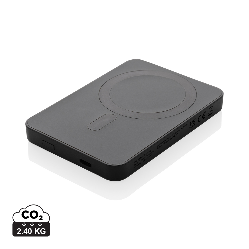 Magnetix 5.000mAh magnetische Powerbank aus RCS recycel. ABS, schwarz