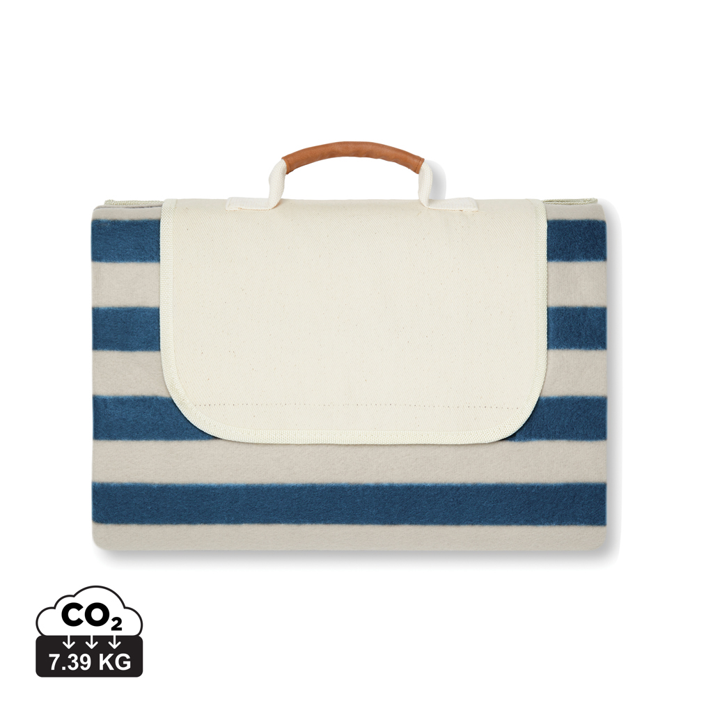 VINGA Alba große GRS rPET Picknickdecke, navy blau