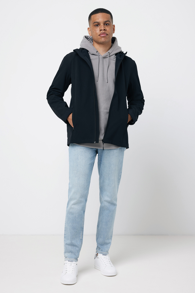IQONIQ Makalu Herren Softshelljacke aus recyceltem Polyester, schwarz M