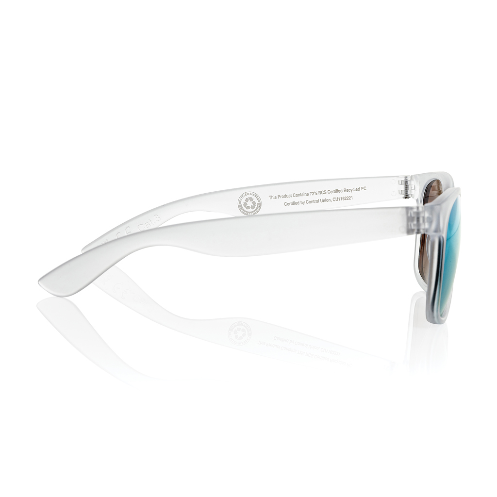 Gleam Sonnenbrille aus RCS rec. PC mit verspiegelten Gläsern, weiß