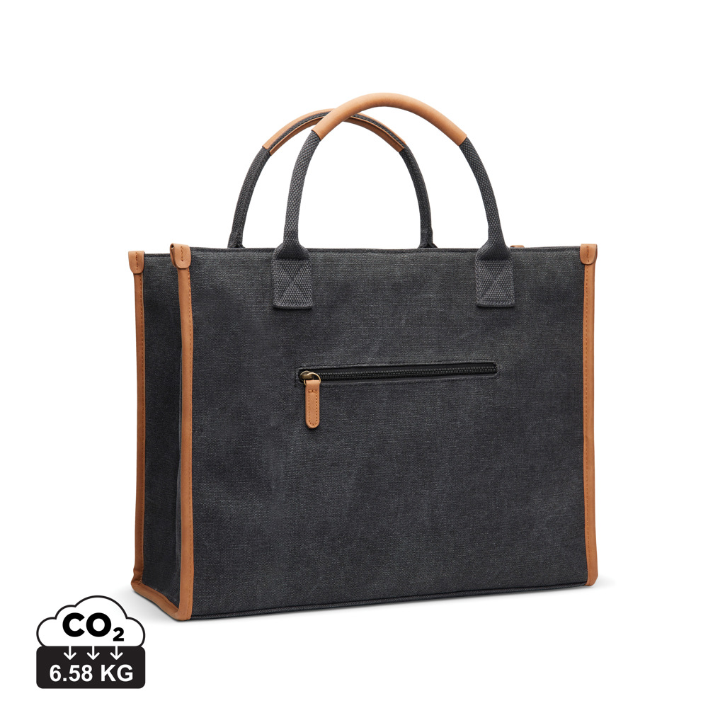 VINGA Bosler Büro-Tasche aus RCS recyceltem Canvas, schwarz