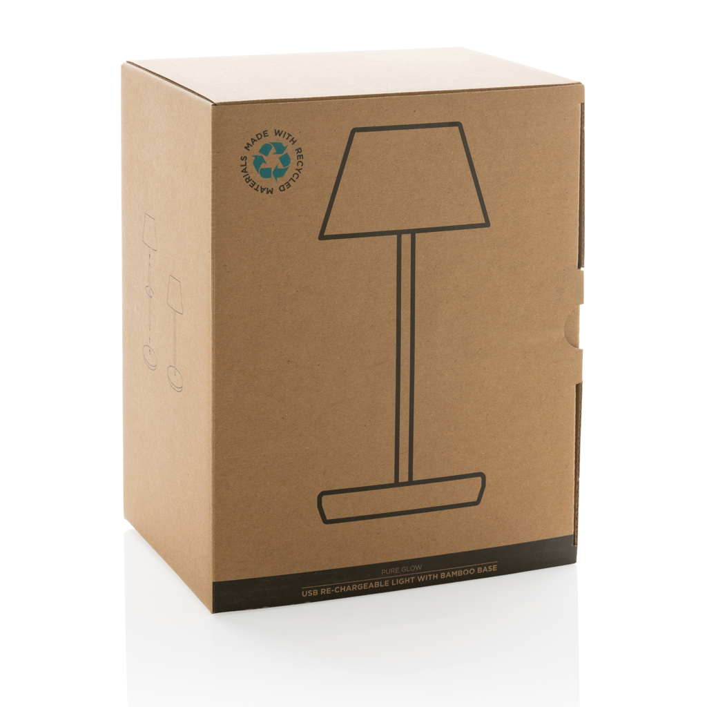 Pure Glow USB-Tischleuchte aus RCS recyceltem Kunststoff, weiß