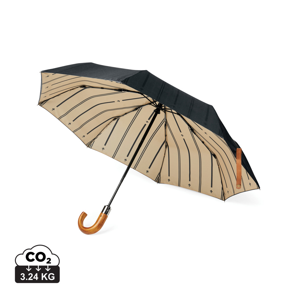 VINGA Bosler AWARE™ 21` faltbarer Schirm aus recyceltem PET, schwarz
