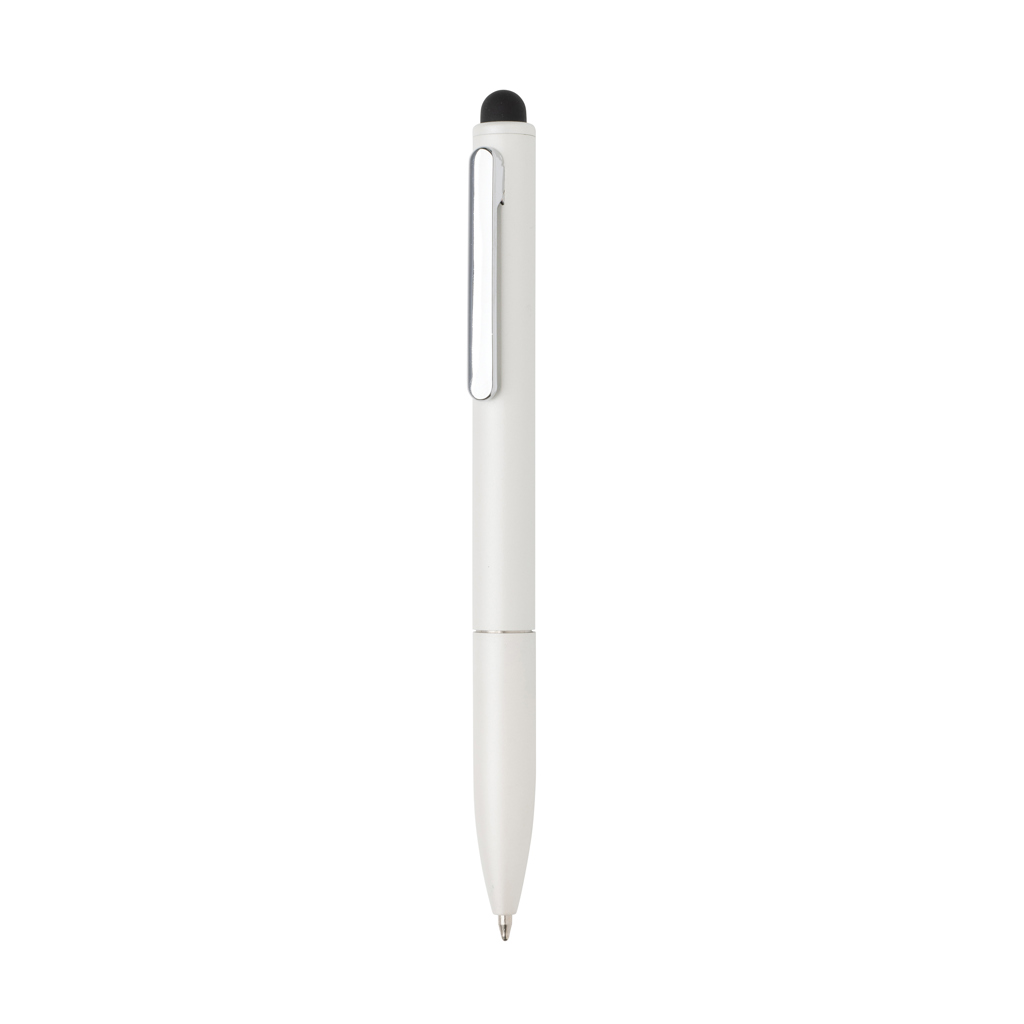 Kymi Stift mit Stylus aus RCS recyceltem Aluminum, weiß